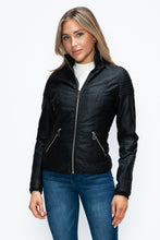Load image into Gallery viewer, YMI Faux Layered Double-Zipper Jacket with Fuzzy Hood