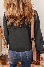 Load image into Gallery viewer, Textured Contrast Stitching Raglan Sleeve Top