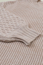 Load image into Gallery viewer, Cable-Knit Round Neck Dropped Shoulder Sweater