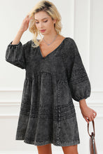 Load image into Gallery viewer, V-Neck Three Quarter Sleeve Denim Dress
