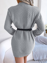 Load image into Gallery viewer, Round Neck Long Sleeve Mini Sweater Dress
