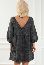 Load image into Gallery viewer, V-Neck Three Quarter Sleeve Denim Dress
