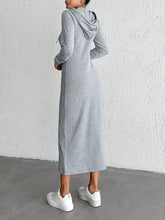 Load image into Gallery viewer, Drawstring Long Sleeve Hooded Midi Dress
