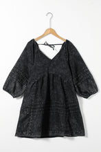 Load image into Gallery viewer, V-Neck Three Quarter Sleeve Denim Dress
