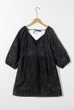 Load image into Gallery viewer, V-Neck Three Quarter Sleeve Denim Dress
