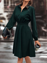 Load image into Gallery viewer, Smocked Johnny Collar Long Sleeve Dress
