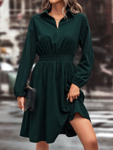 Load image into Gallery viewer, Smocked Johnny Collar Long Sleeve Dress
