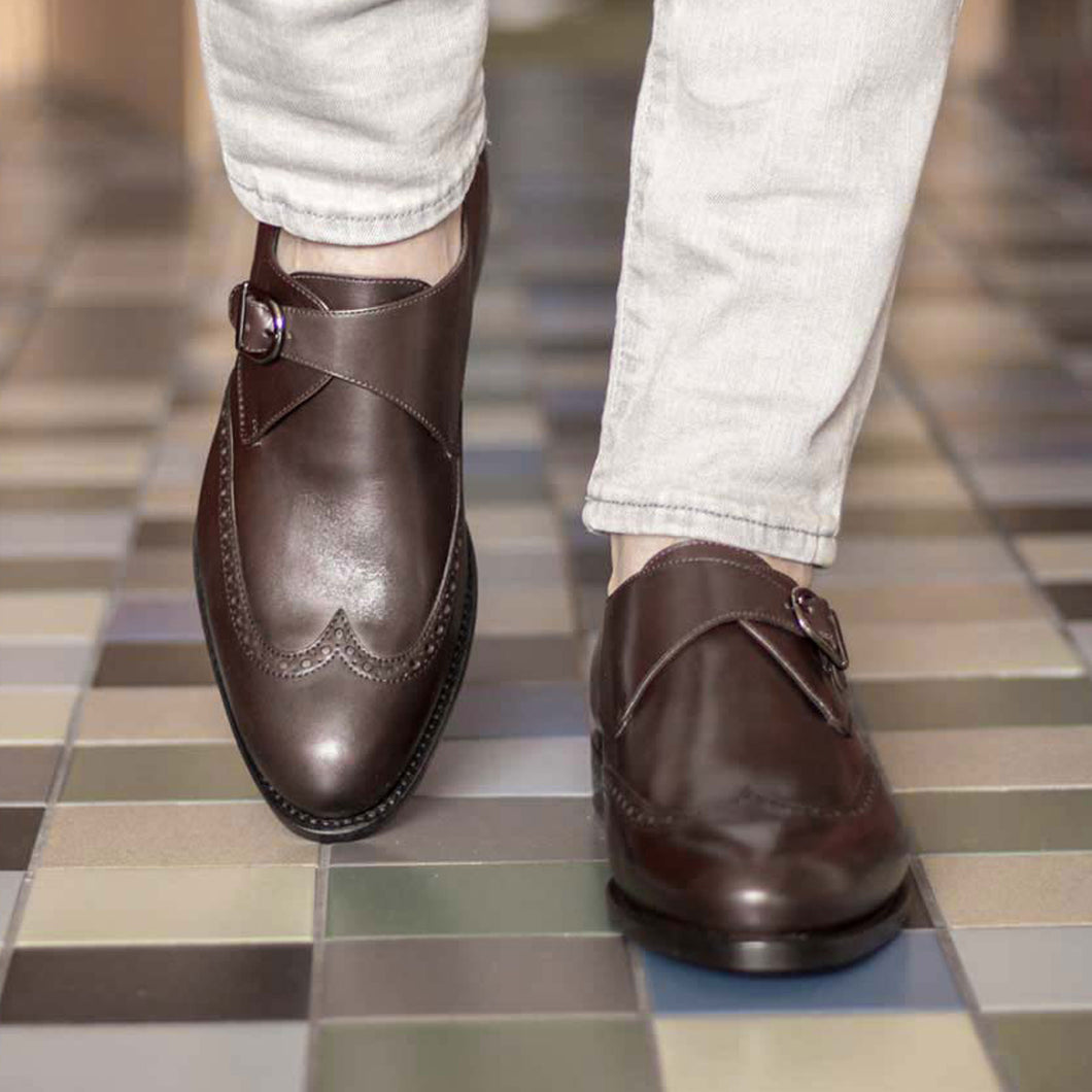 Men's Dark Brown Single Monk - Frantz Benjamin