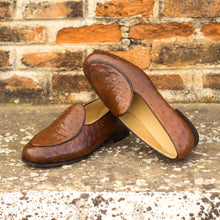Load image into Gallery viewer, Eric Brown Exotic Ostrich Slippers - Frantz Benjamin
