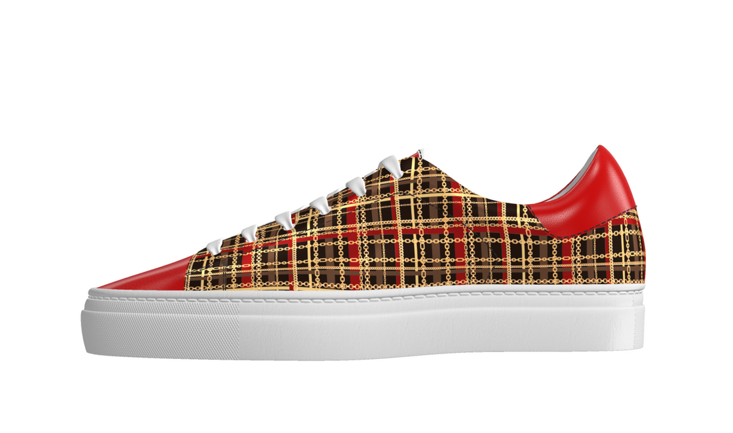 Red Chain Digital Print Low Top