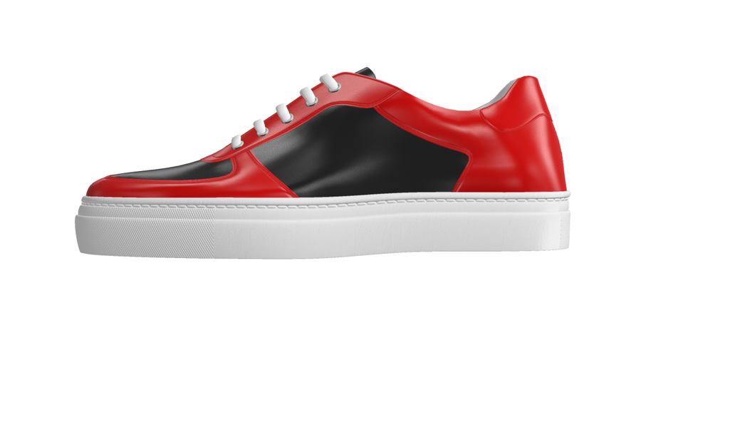 Red and Black Low Top Trainer