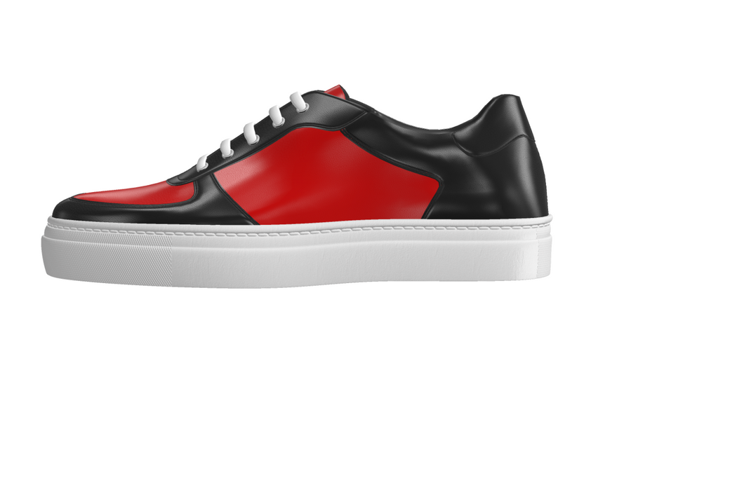 Black and Red Low Top Trainer - Frantz Benjamin