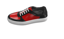 Load image into Gallery viewer, Black and Red Low Top Trainer

