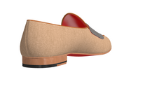 Load image into Gallery viewer, FB Tan Linen Double Monk  Slippers
