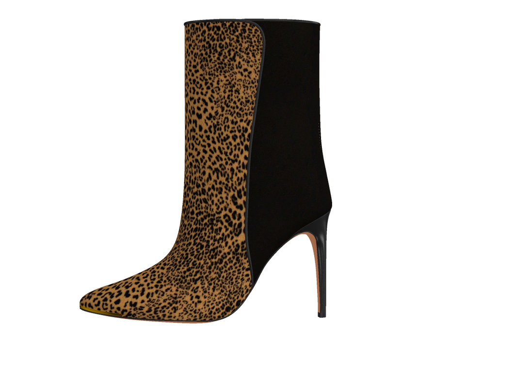 Dionnie Leopard Toulouse Mid Calf Boots