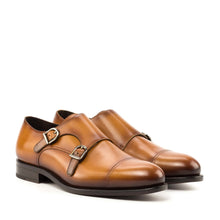 Load image into Gallery viewer, Men&#39;s Cognac Double Monk - Frantz Benjamin
