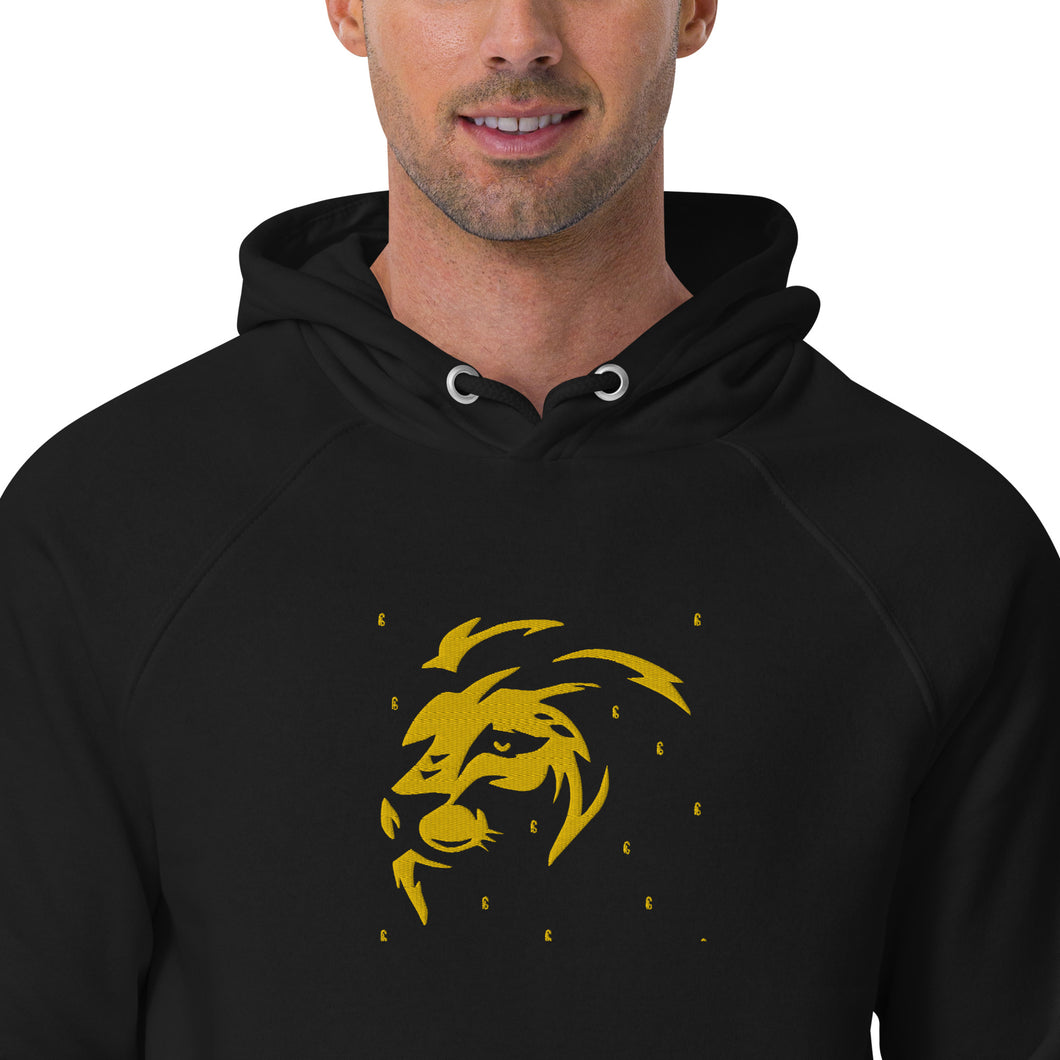 Lion Head FB Embroidered Unisex eco raglan hoodie