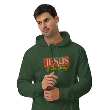 Load image into Gallery viewer, Jesus Saves Embrodery Unisex eco raglan hoodie
