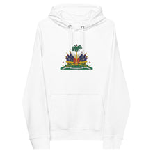 Load image into Gallery viewer, Haitian Embroidered Flag Unisex eco raglan hoodie
