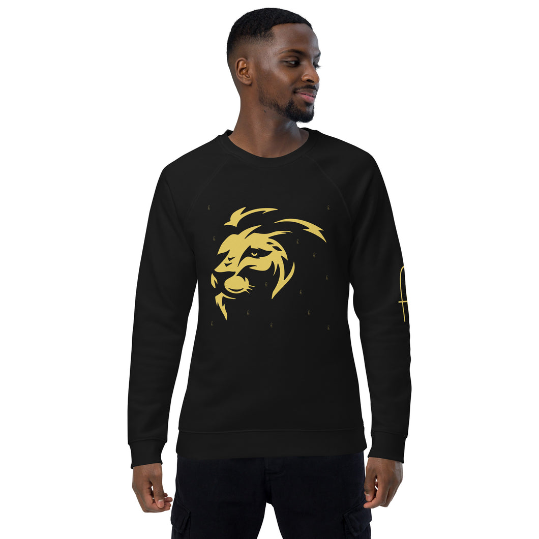 Lion Head Unisex organic raglan sweatshirt